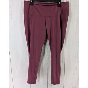 Adidas Plus Size 2X Womens Burgundy 3/4‎ Ankle Aeroready Athletic Leggings